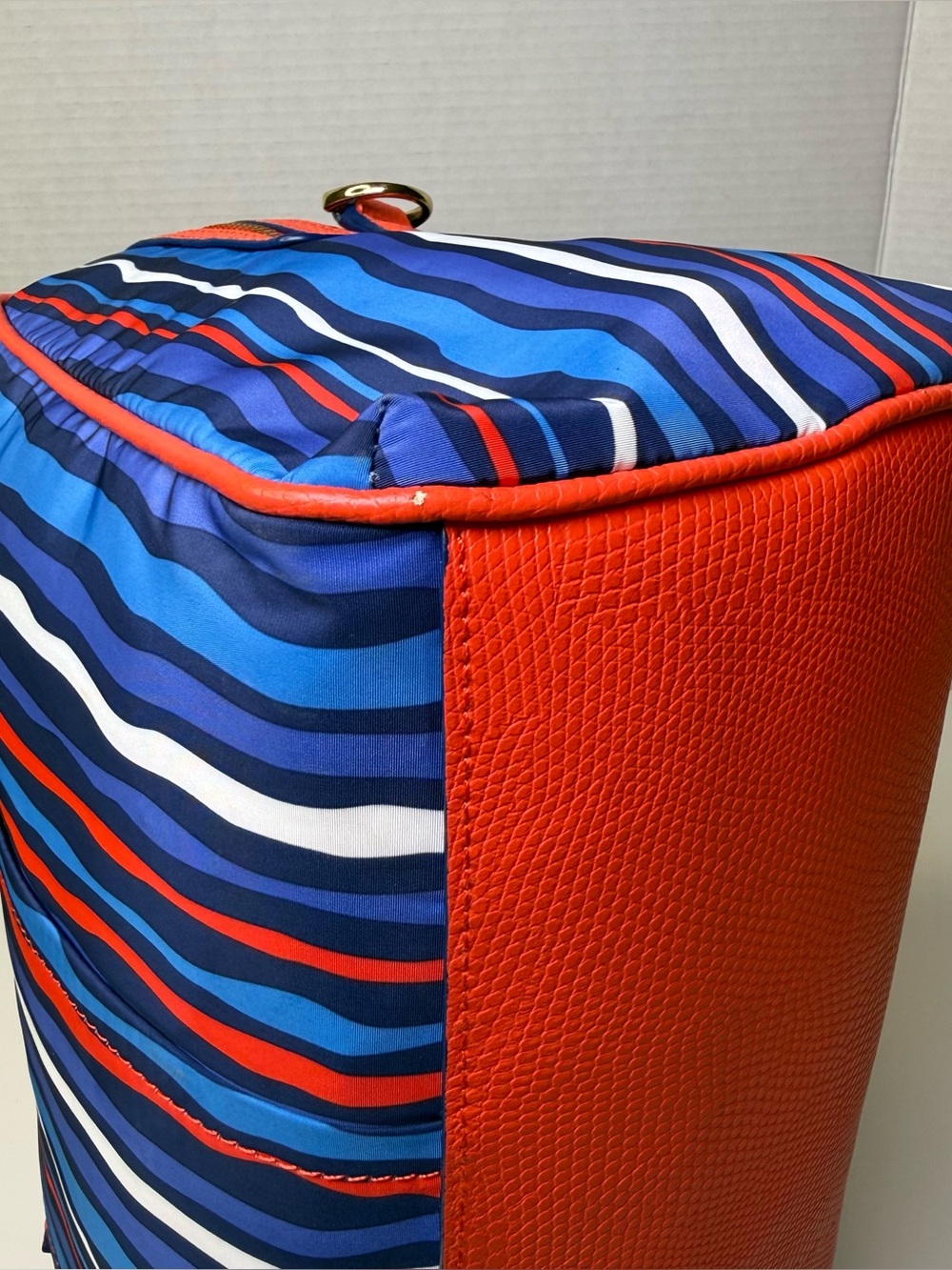 Vera Bradley Cobalt Stripe Preppy Poly Marlo Nylon Satchel Bag Crossbody Bag - Picture 15 of 16